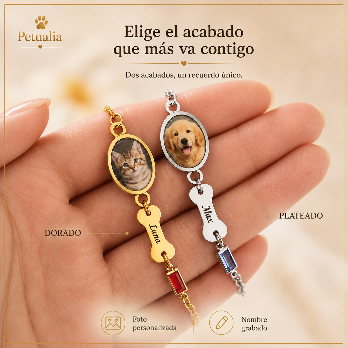 Pulsera Personalizada con Foto y Grabado