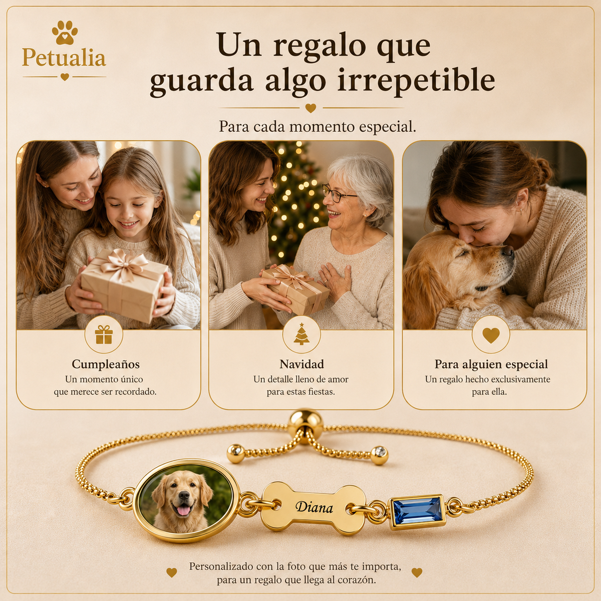 Pulsera Personalizada con Foto y Grabado